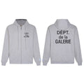 Gallery Dept. "Dépt. de la Galerie" Zip Hoodie – Grey French Print, Oversized Fit