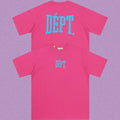 Gallery Dept. Arch Logo Short Sleeve T-Shirt - Pink/Cyan