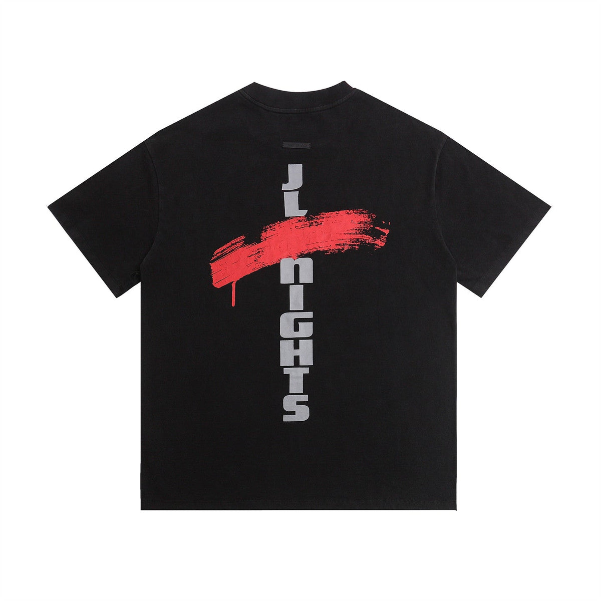 FEAR OF GOD FOG Letter Print Retro Black Crew Neck Short Sleeve Tee
