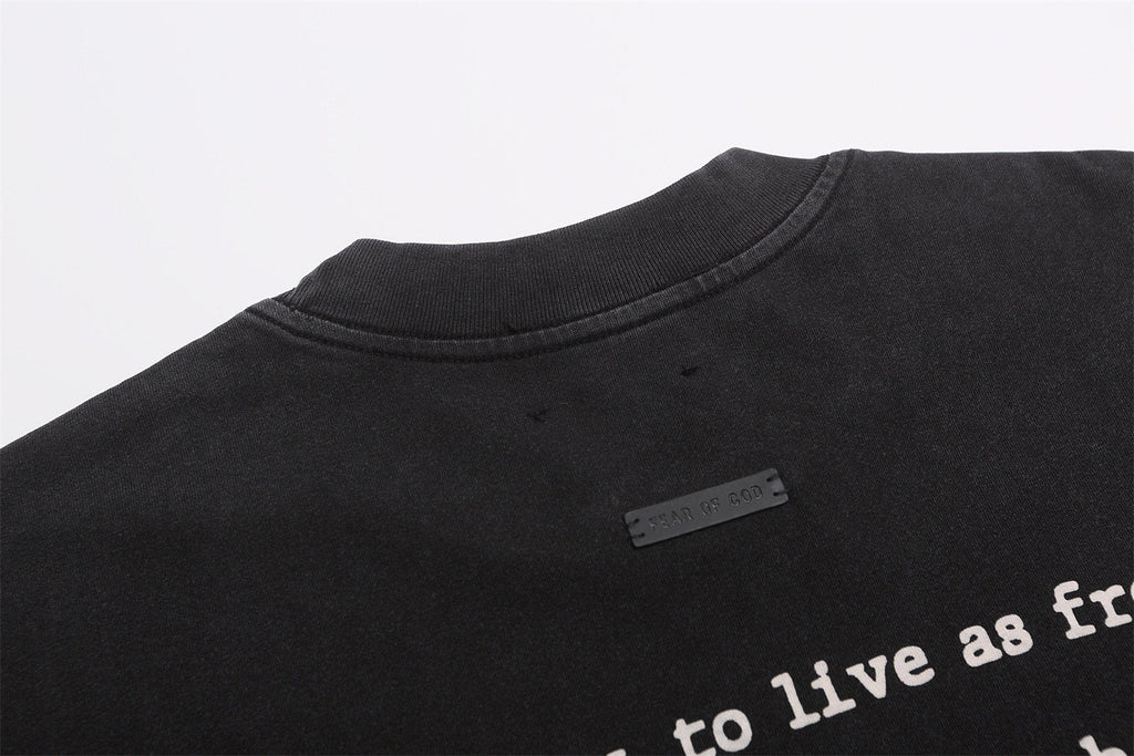 FEAR OF GOD FOG Main Line Collab Retro Unisex Street Print Short Sleeve Tee