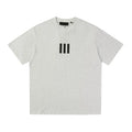 FEAR OF GOD ESSENTIALS 3‑Stripes Silicone Logo Unisex Loose Short Sleeve T‑Shirt