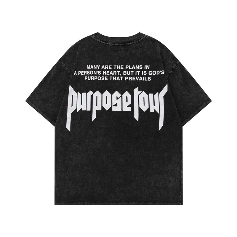 FEAR OF GOD ESSENTIALS Justin Bieber Purpose Tour Vintage Wash Graphic T‑Shirt