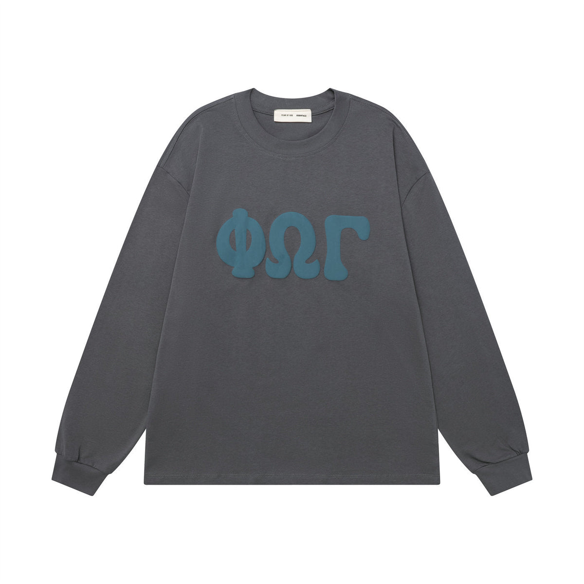 Fear of God FOG ESSENTIALS Foam Letter Print Loose Long Sleeve Tee