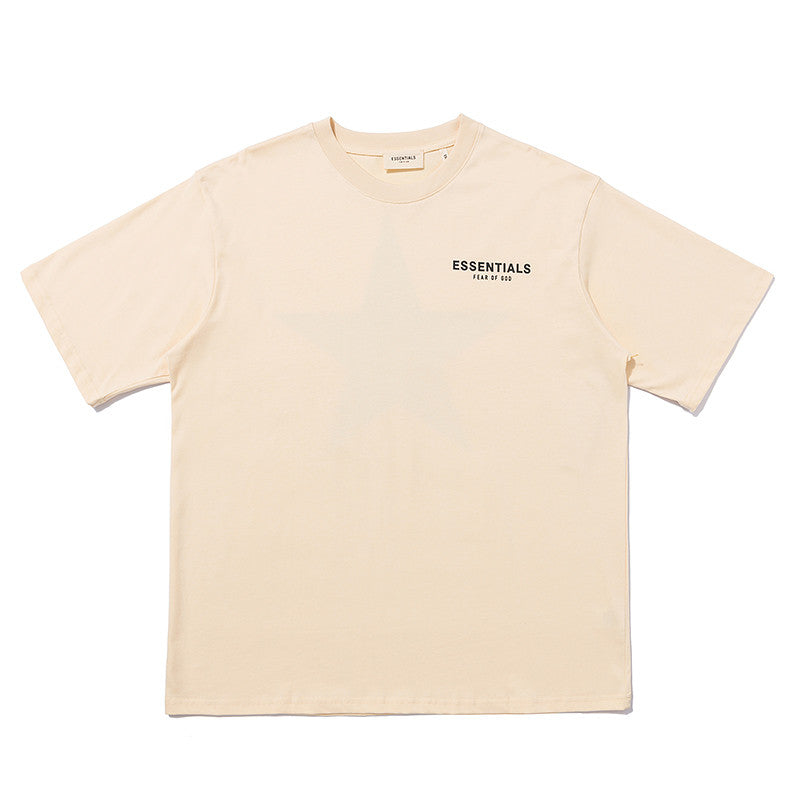 FEAR OF GOD ESSENTIALS Star Graphic Loose High‑Street Short Sleeve T‑Shirt Unisex