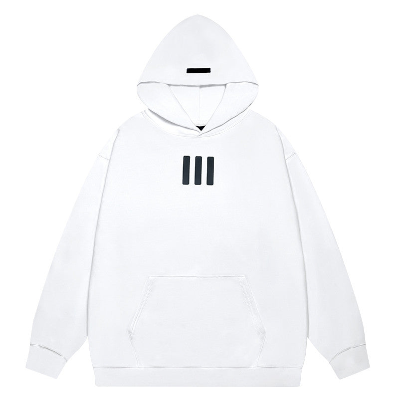 FEAR OF GOD FOG ESSENTIALS Three‑Stripes Print Loose Unisex Couple Hoodie
