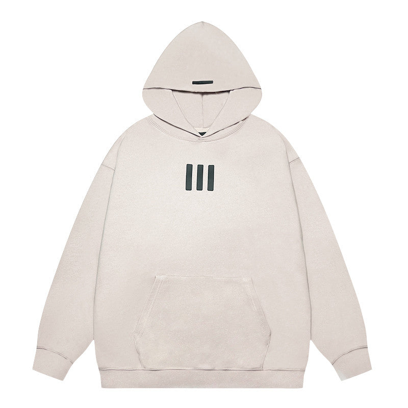 FEAR OF GOD FOG ESSENTIALS Three‑Stripes Print Loose Unisex Couple Hoodie